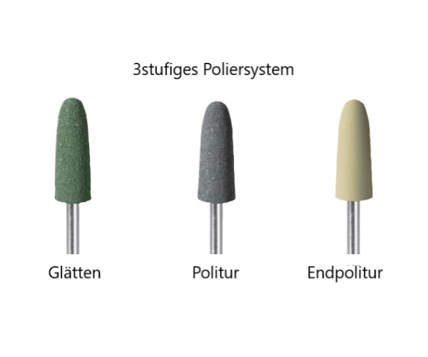 3 stufiges Nagelpolierset 18-teilig Ø 6,5mm