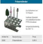 Fräserständer rostfreier Edelstahl ohne Inhalt